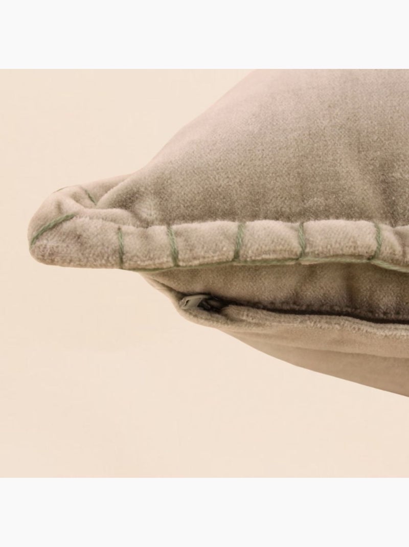 Coussin cale rein en velours de coton 35x70cm Vert - Kiabi