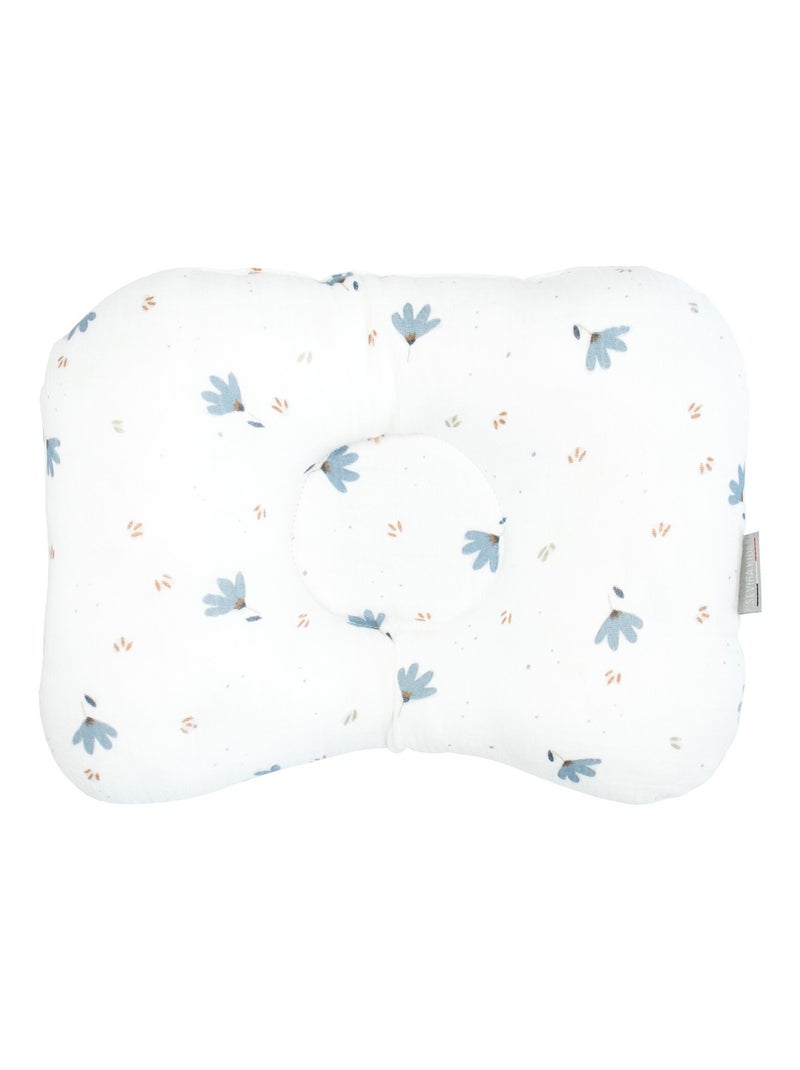 Coussin cale-tête ergonomique en gaze de coton, Bleuet SEVIRA KIDS Blanc - Kiabi