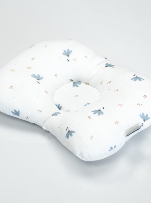 Coussin cale-tête ergonomique en gaze de coton, Bleuet SEVIRA KIDS - Kiabi