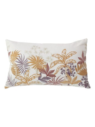 Coussin canapé déhoussable motif végétal coloré