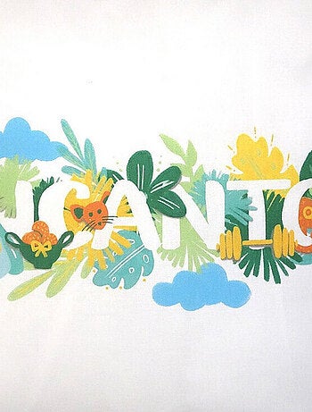 Coussin carré - Disney Encanto village - recto verso - 45x45 cm