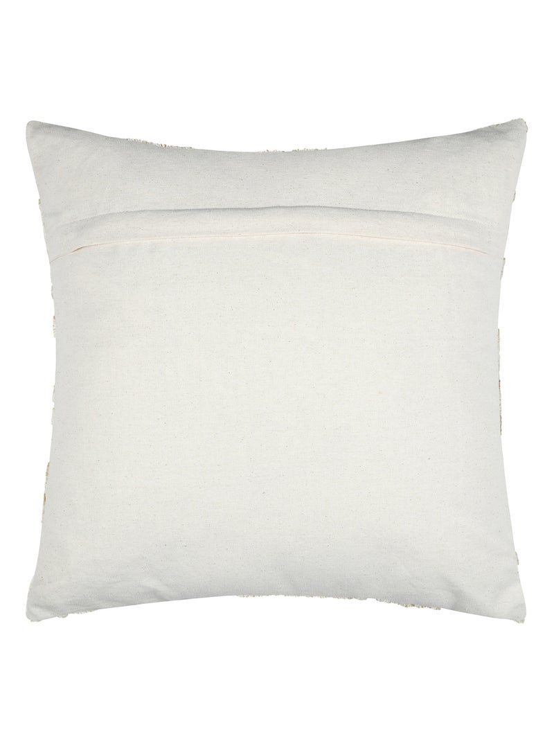 Coussin carré  - Effet matière brodé de feuilles Beige coquille - Kiabi