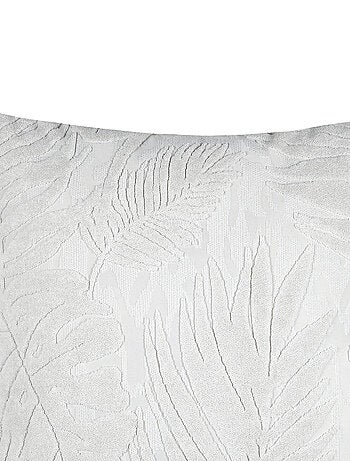 Coussin carré - Effet velours avec motif en relief tropical