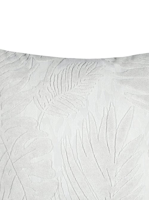 Coussin carré  - Effet velours avec motif en relief tropical - Kiabi