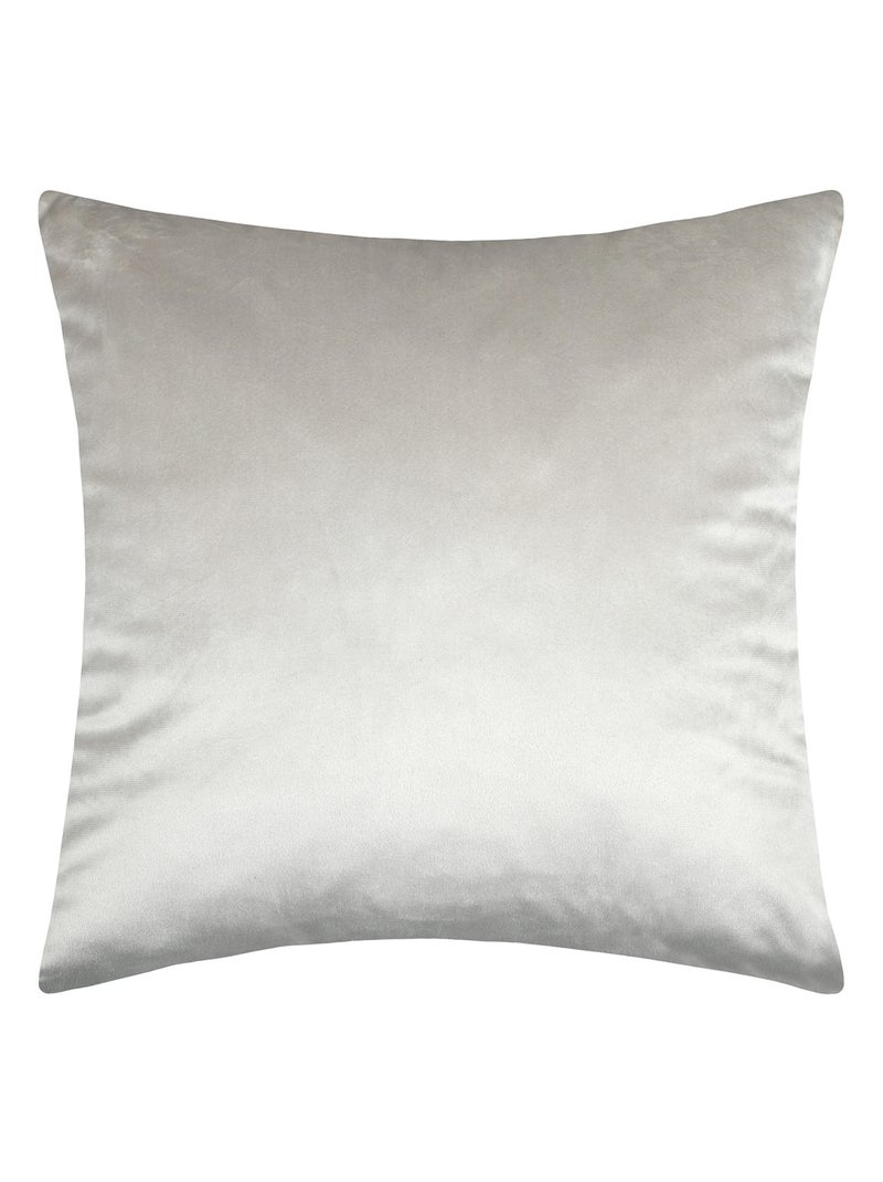 Coussin carré  - Effet velours avec motif en relief tropical Ecru - Kiabi