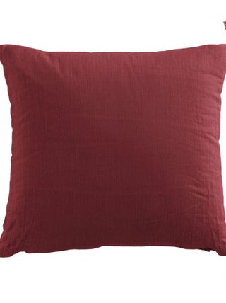Coussin carré 40x40 cm Gaze de coton avec pompons