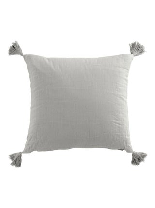 Coussin carré 40x40 cm Gaze de coton avec pompons