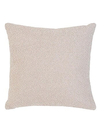 Coussin carré beige en polyester bouclé 45 x 45 cm - House Nordic