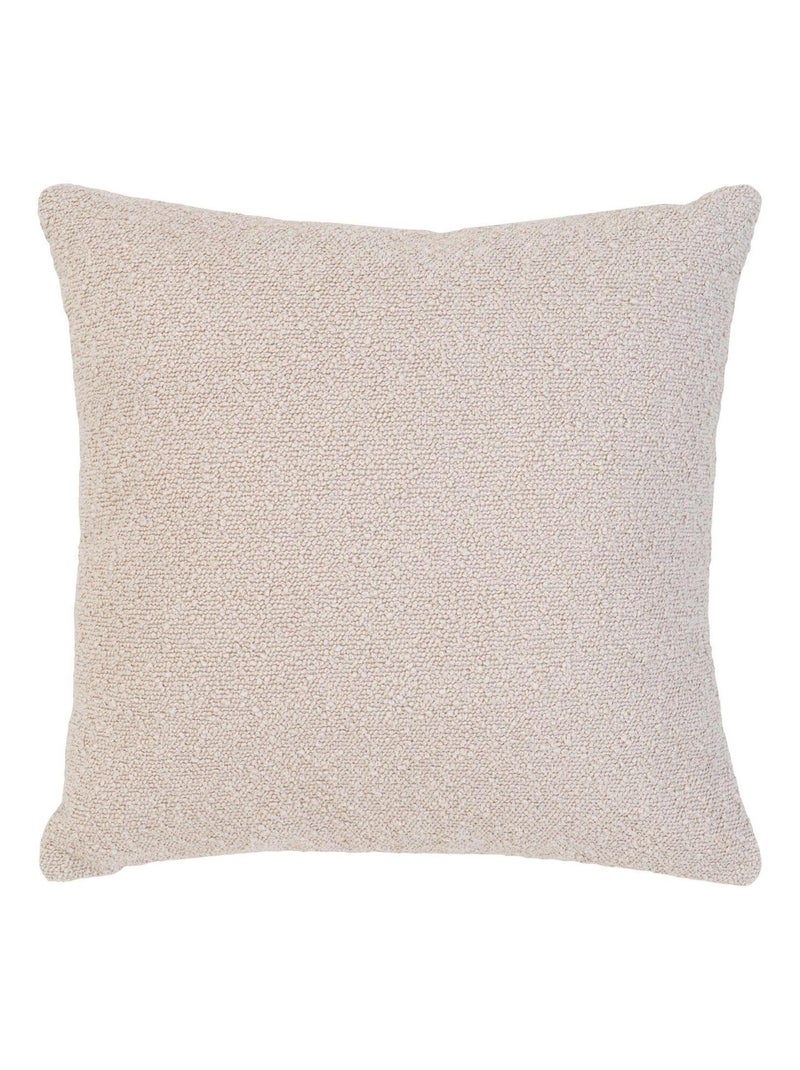 Coussin carré beige en polyester bouclé 45 x 45 cm - House Nordic Beige - Kiabi
