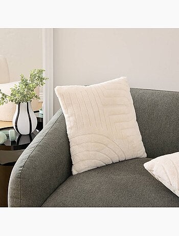 Coussin carré déhoussable à motifs en relief arka
