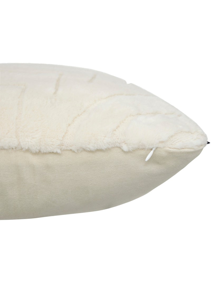 Coussin carré déhoussable à motifs en relief arka Ivoire - Kiabi