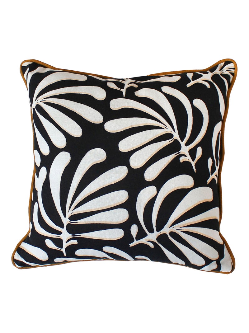 Coussin carré déhoussable design abstrait Noir - Kiabi