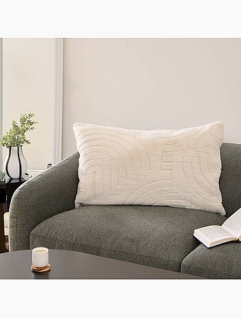 Coussin carré déhoussable rembourré à motifs en relief arka