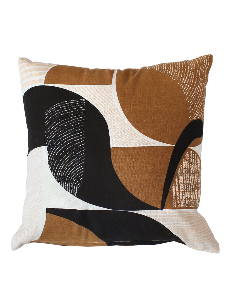 Coussin carré design art abstrait Marron foncé - Kiabi