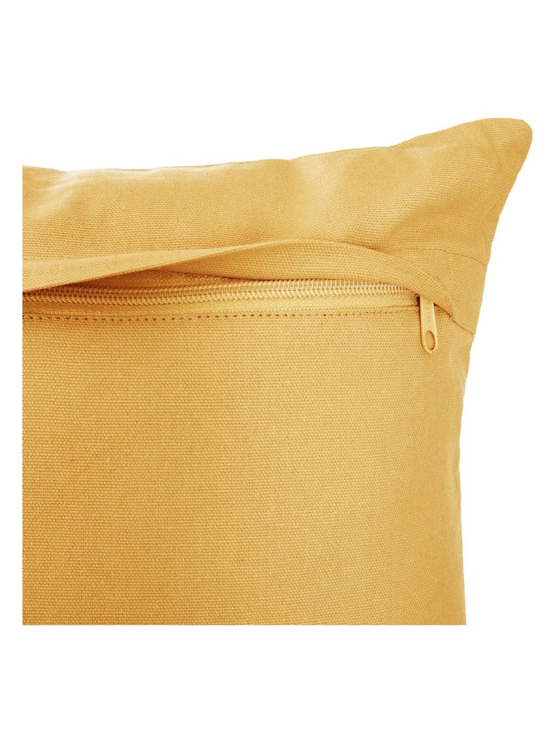 Coussin carré en coton à motifs OTTO Jaune - Kiabi