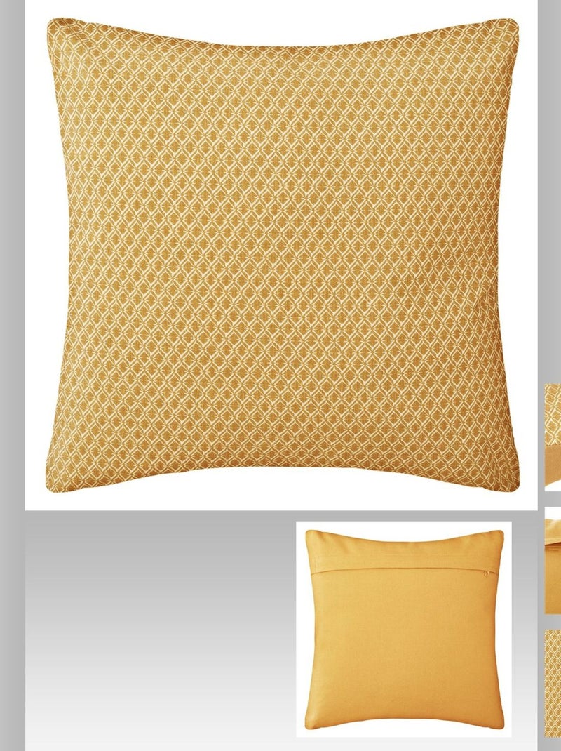 Coussin carré en coton à motifs OTTO Jaune - Kiabi
