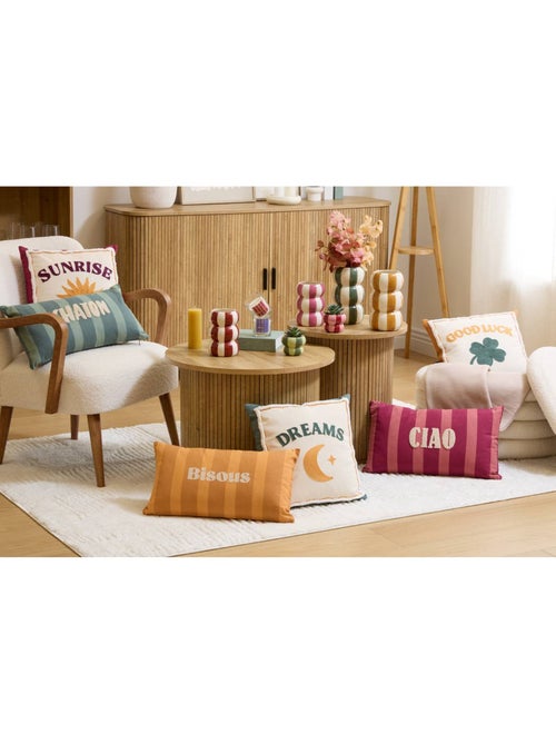 Coussin carré en coton BICHETTE - Kiabi