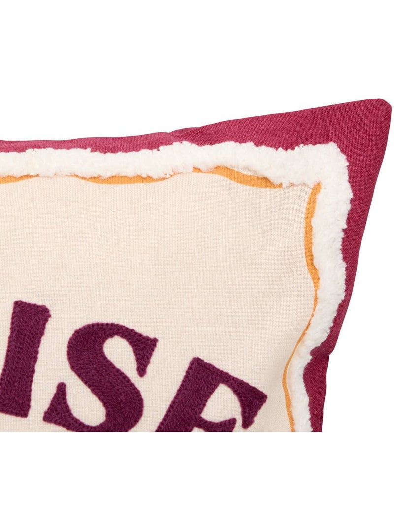 Coussin carré en coton BICHETTE Rouge grenat - Kiabi
