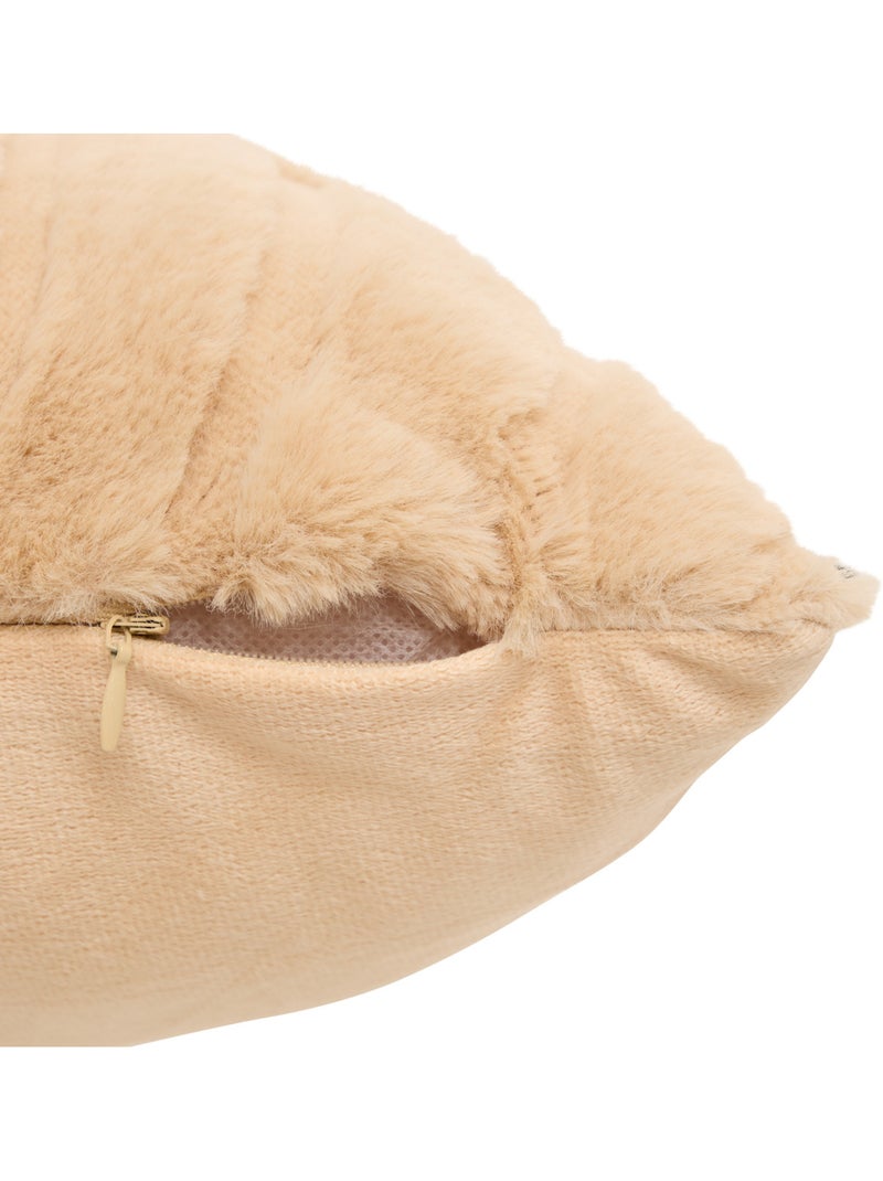 Coussin carré en fausse fourrure ARKA Lin - Kiabi