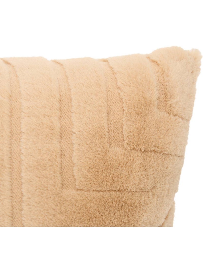 Coussin carré en fausse fourrure ARKA Lin - Kiabi