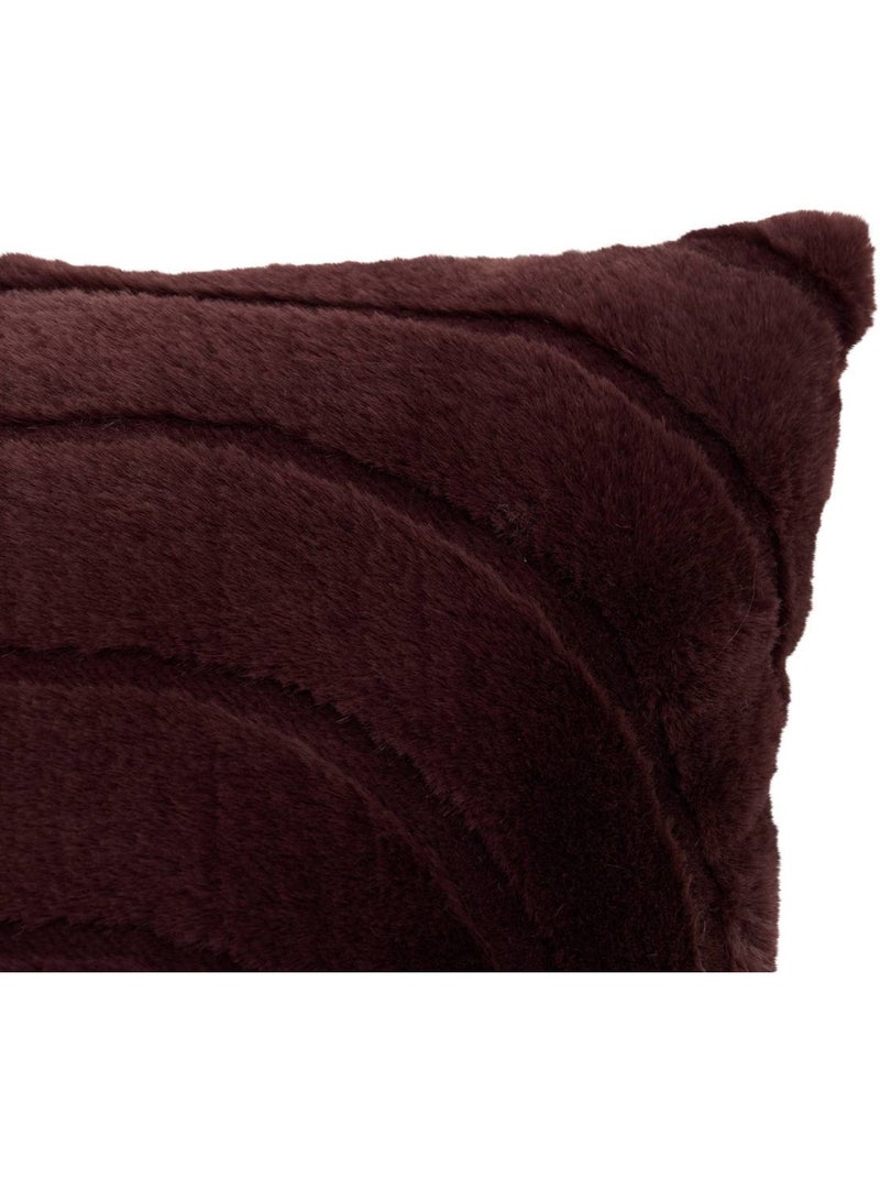 Coussin carré en fausse fourrure arka Marron - Kiabi
