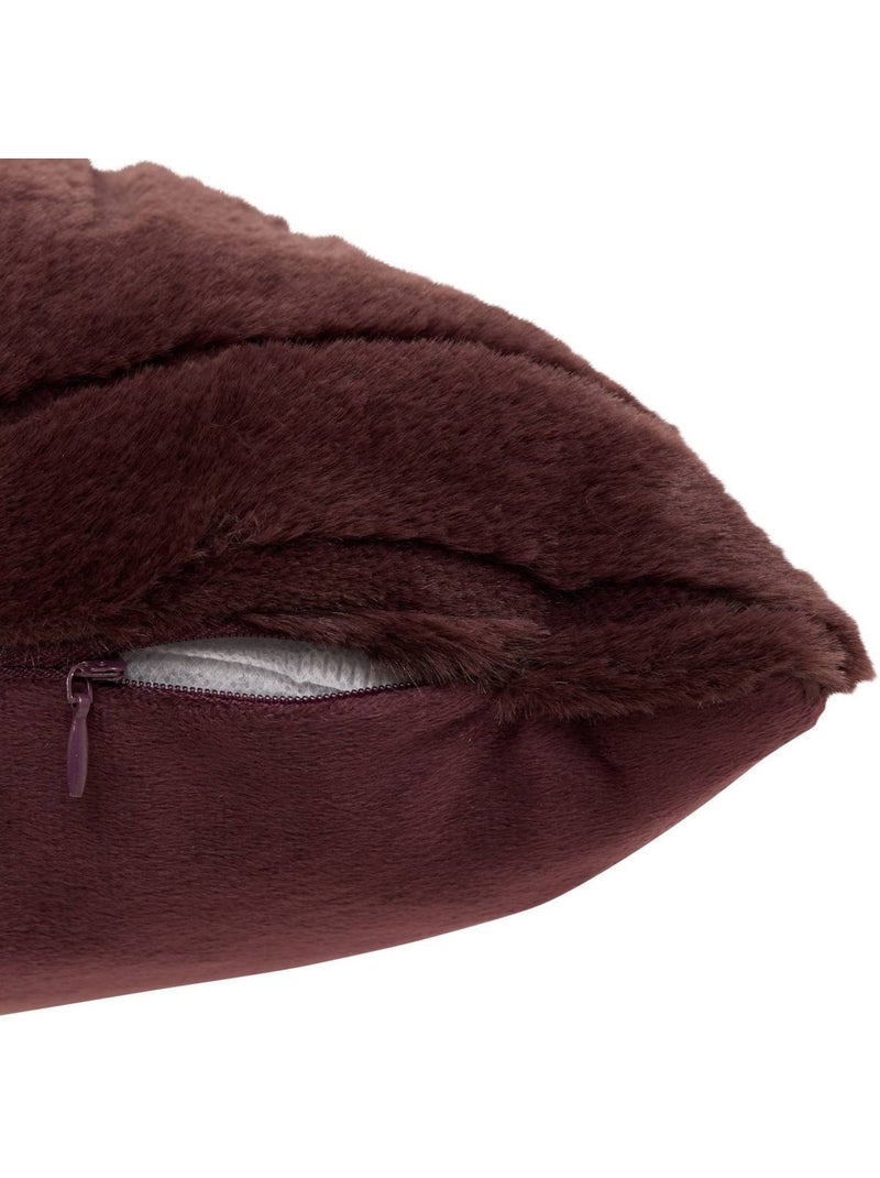 Coussin carré en fausse fourrure arka Marron - Kiabi