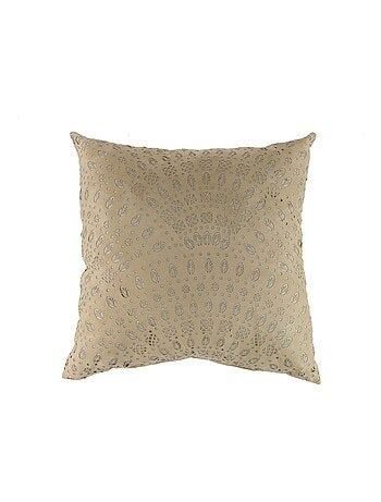 Coussin carré en suédine effet ajouré HOME