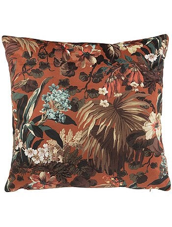 Coussin carré en velours imprimé jungle - AFIBEL