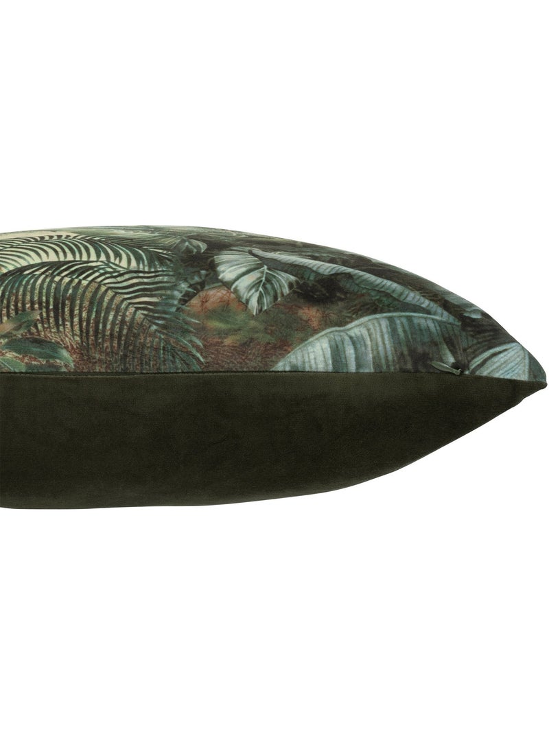 Coussin carré en velours imprimé jungle - AFIBEL Vert - Kiabi