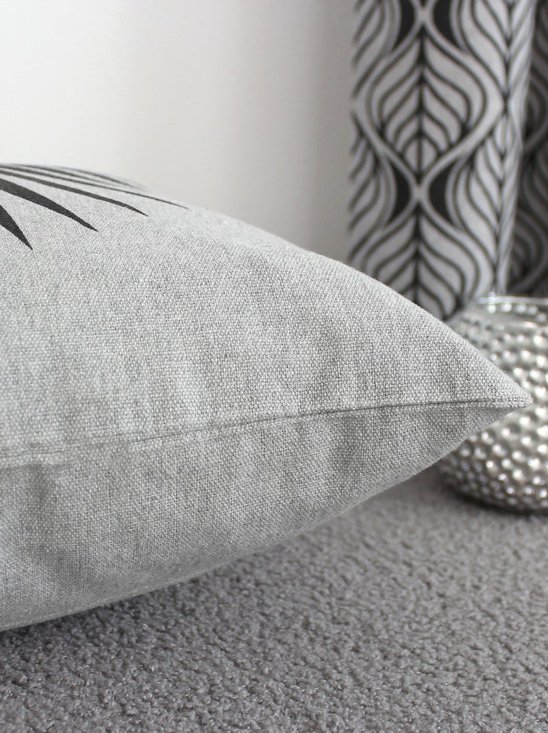 Coussin carré feuille de palmier Gris clair - Kiabi