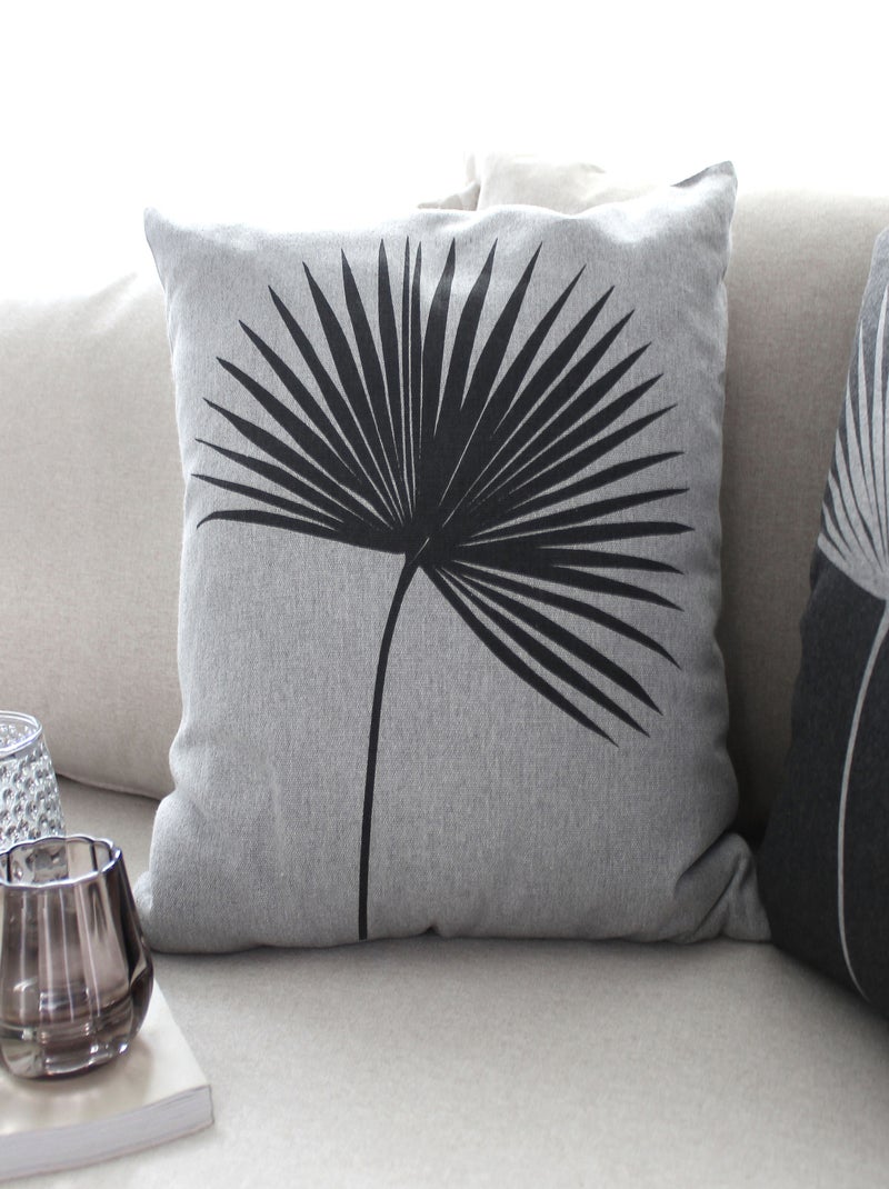 Coussin carré feuille de palmier Gris clair - Kiabi