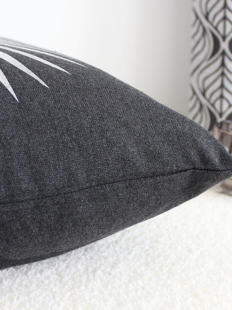 Coussin carré feuille de palmier Gris foncé - Kiabi