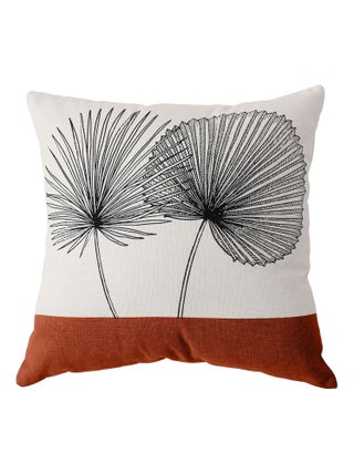 Coussin carré feuilles de palmier