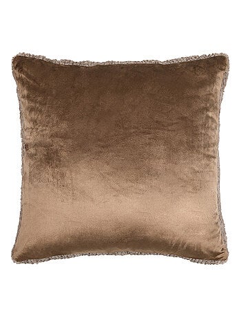 Coussin carré imitation fourrure avec recto velours