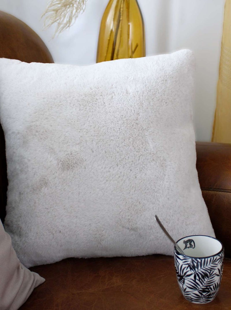 Coussin carré imitation fourrure AZURA Blanc - Kiabi