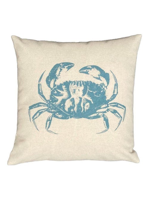 Coussin carré imprimé coton BEACH HOUSE CRABE - Kiabi