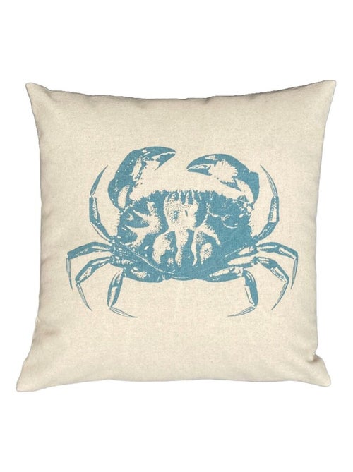 Coussin carré imprimé coton BEACH HOUSE CRABE - Kiabi