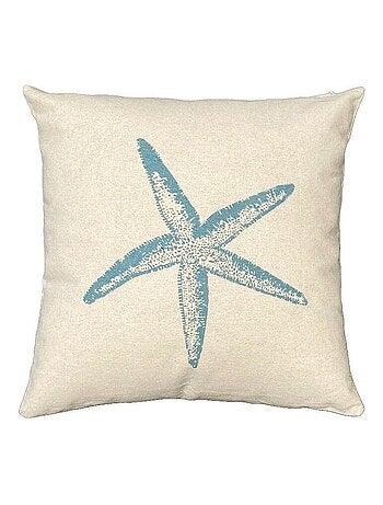 Coussin carré imprimé coton BEACH HOUSE ETOILE