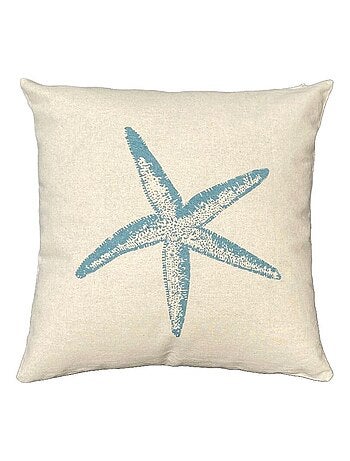 Coussin carré imprimé coton BEACH HOUSE ETOILE