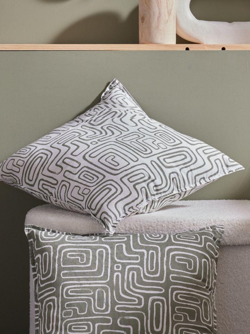 Coussin carré imprimé coton MATISSE Blanc - Kiabi