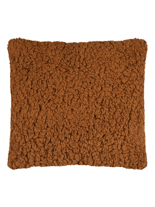 Coussin carré moelleux fausse fourrure - Kiabi