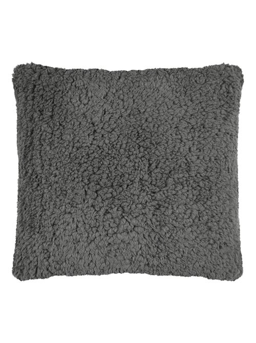 Coussin carré moelleux fausse fourrure - Kiabi