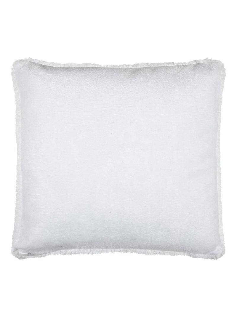 Coussin carré moelleux imitation fourrure Blanc - Kiabi
