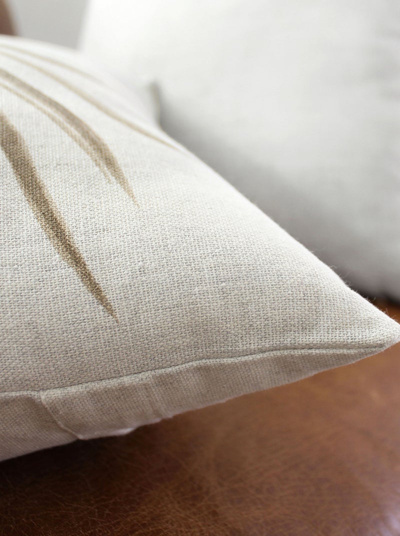 Coussin carré motif nature Ecru - Kiabi