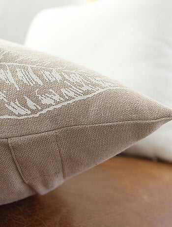 Coussin carré motif nature épuré