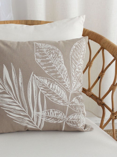 Coussin carré motif nature épuré - Kiabi