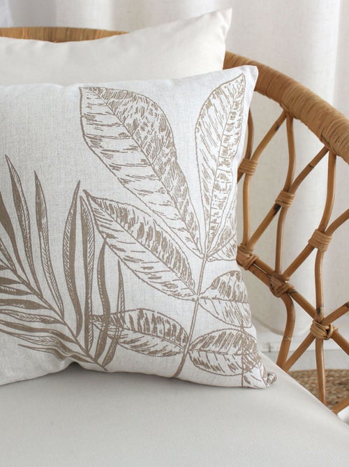 Coussin carré motif nature épuré - Kiabi