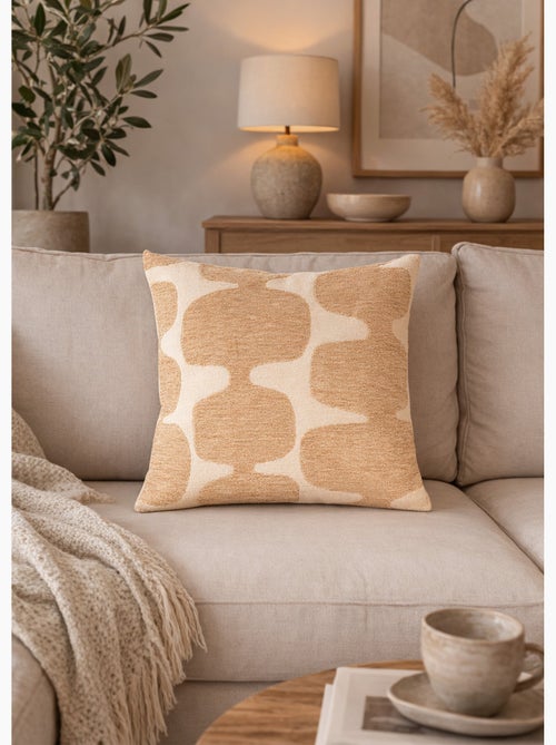 Coussin carré, motif organique velours - Afibel - Kiabi