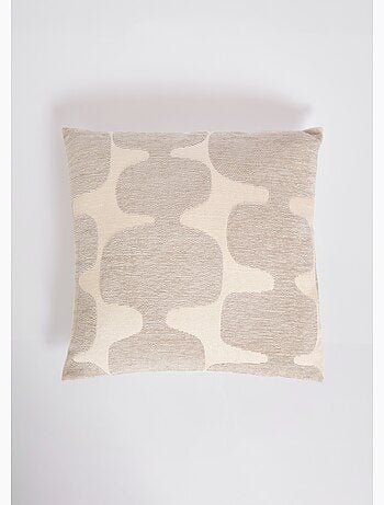 Coussin carré, motif organique velours - Afibel