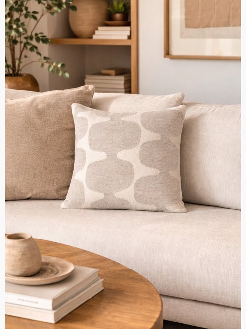 Coussin carré, motif organique velours - Afibel - Kiabi